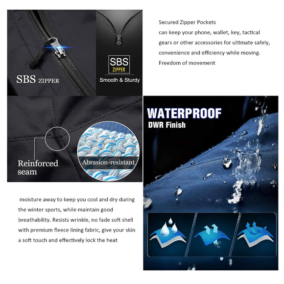 Men's hiking Snow Pants 32 Skiing Winter Insulated Fleece lined Outdoor camping - Picture 5 of 7